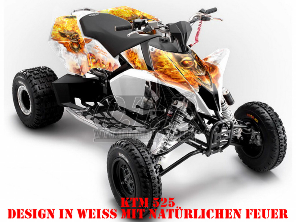 Nitro White, Fire Color = Natural for KTM Quad SX/XC 450/505/525